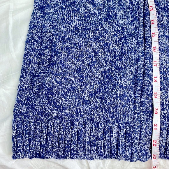 Vintage L.L. Bean Navy Blue Marled Cardigan Zip Up Sweater With 100% Cotton - Picture 16 of 17